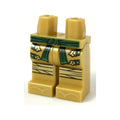 LEGO® Hips and Legs with Dark Green Sash and Straps, Gold Clasps, Knee Wrappings, and Zori Sandals Pattern 970c00pb0913 perlgold
