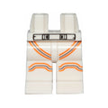 LEGO® Hips and Legs with Black Outlined Belt, Dark Bluish Gray and Orange Stripes Pattern 970c00pb0973 weiss