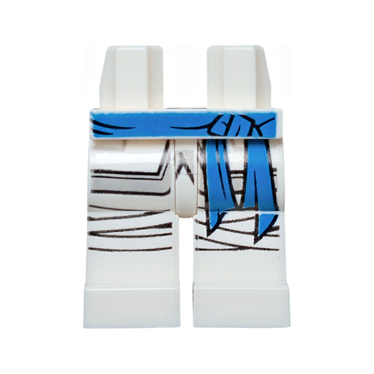 LEGO® Hips and Legs with Dark Azure Sash and Leg Wrappings Pattern 970c00pb0983 weiss