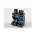 LEGO® Hips and Legs with Dark Azure Sash, Black Tunic Hem and Silver Knee Wrappings Pattern 970c00pb0985 perldunkelgrau