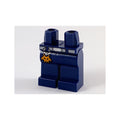 LEGO® Hips and Legs with Light Bluish Gray Belt, Silver Buckle and Orange Pixelated Alien Head Key Chain Pattern 970c00pb0999 dunkelblau