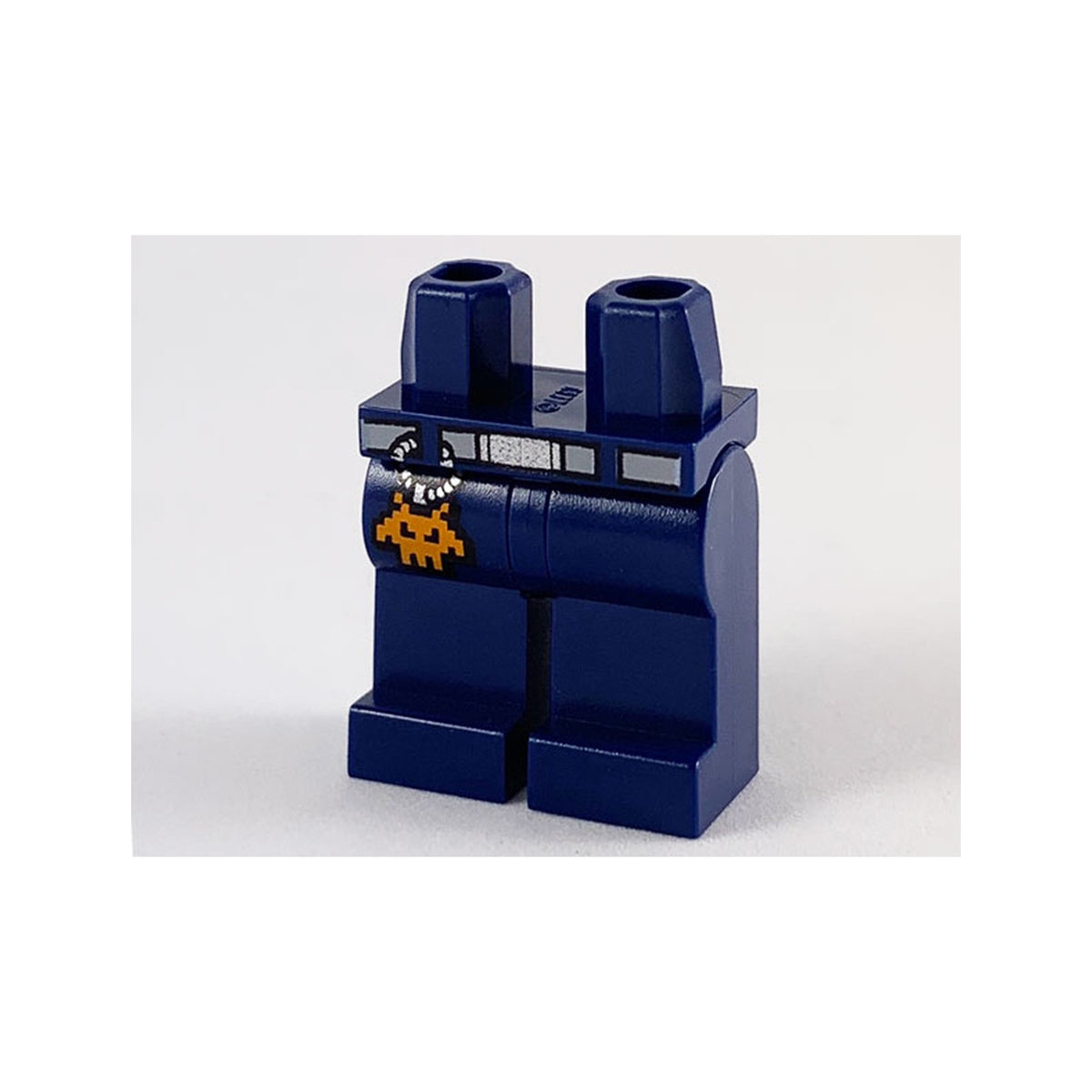 LEGO® Hips and Legs with Light Bluish Gray Belt, Silver Buckle and Orange Pixelated Alien Head Key Chain Pattern 970c00pb0999 dunkelblau