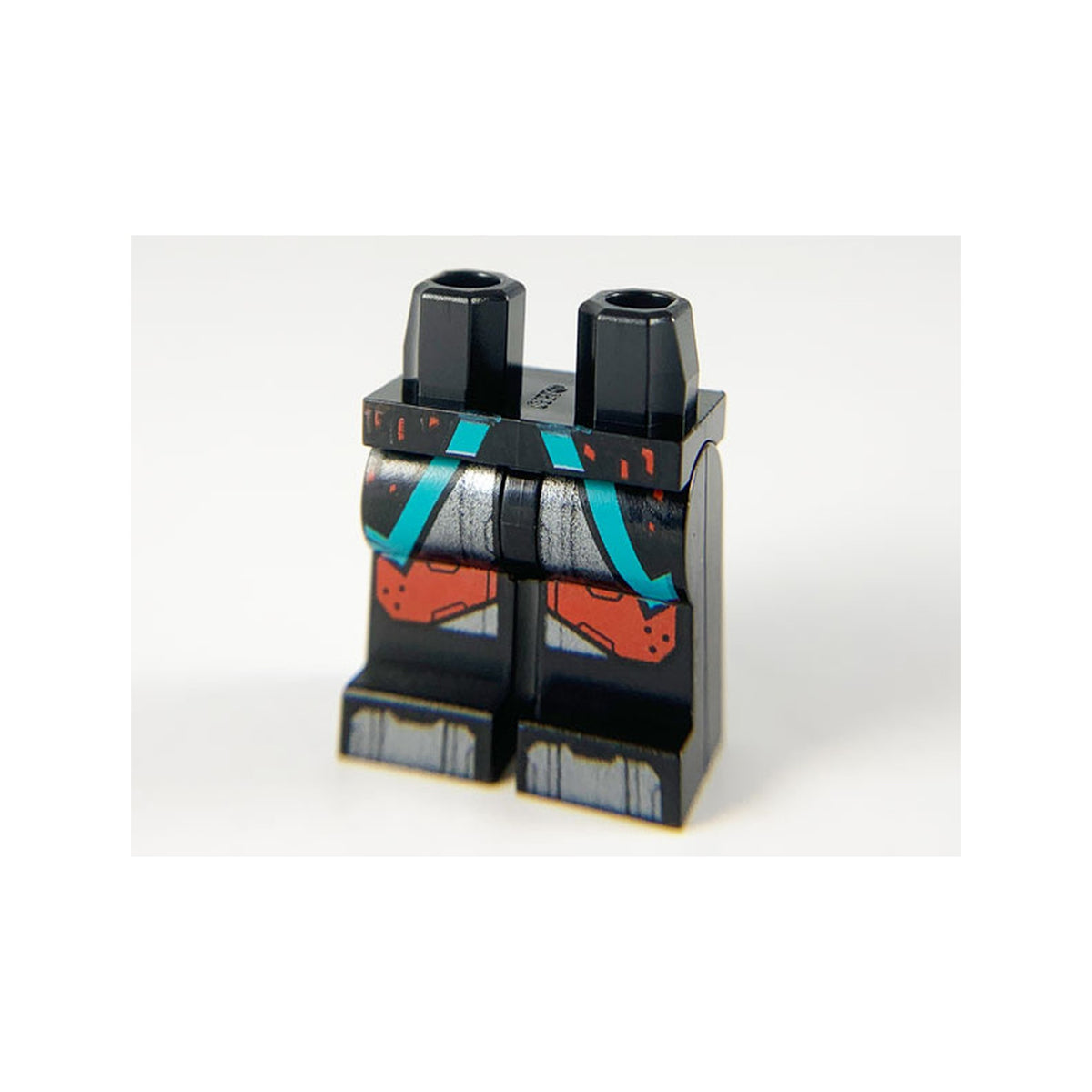LEGO® Hips and Legs with Coattails with Dark Turquoise Hem, Silver and Red Armor Pattern 970c00pb1052 schwarz