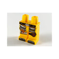 LEGO® Hips and Legs with Silver Panels and Tape on Right Leg, Black and Red Knee Strap on Left Leg Pattern 970c00pb1056 hellorange