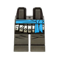 LEGO® Hips and Legs with Silver Armor Plates and Dark Azure Sash Pattern 970c00pb1108 perldunkelgrau