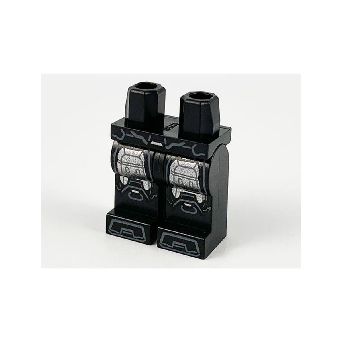 LEGO® Hips and Legs with Large Silver Armor Plates, Dark Bluish Gray Belt and Toe Outlines Pattern 970c00pb1112 schwarz