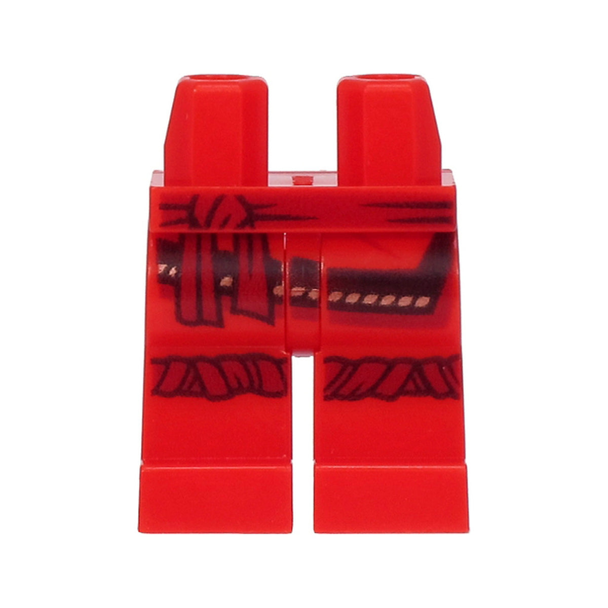 LEGO® Hips and Legs with Black and Gold Tunic Hem and Dark Red Sash and Knee Wrappings Pattern 970c00pb1136 rot