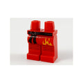 LEGO® Hips and Legs with Black Sash and Bright Light Orange Flame Pattern 970c00pb1165 rot