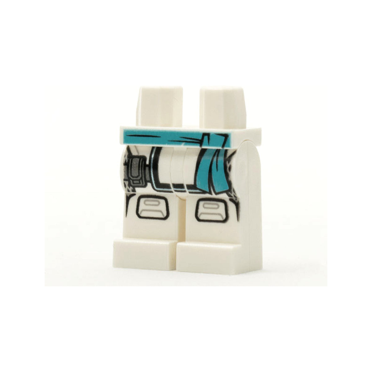 LEGO® Hips and Legs with Medium Azure Sash, Pouch, and Knee Pads Pattern 970c00pb1185 weiss
