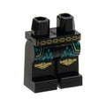 LEGO® Hips and Legs with Gold Chain Belt and Knee Pads, Dark Turquoise Scales Pattern 970c00pb1224 schwarz