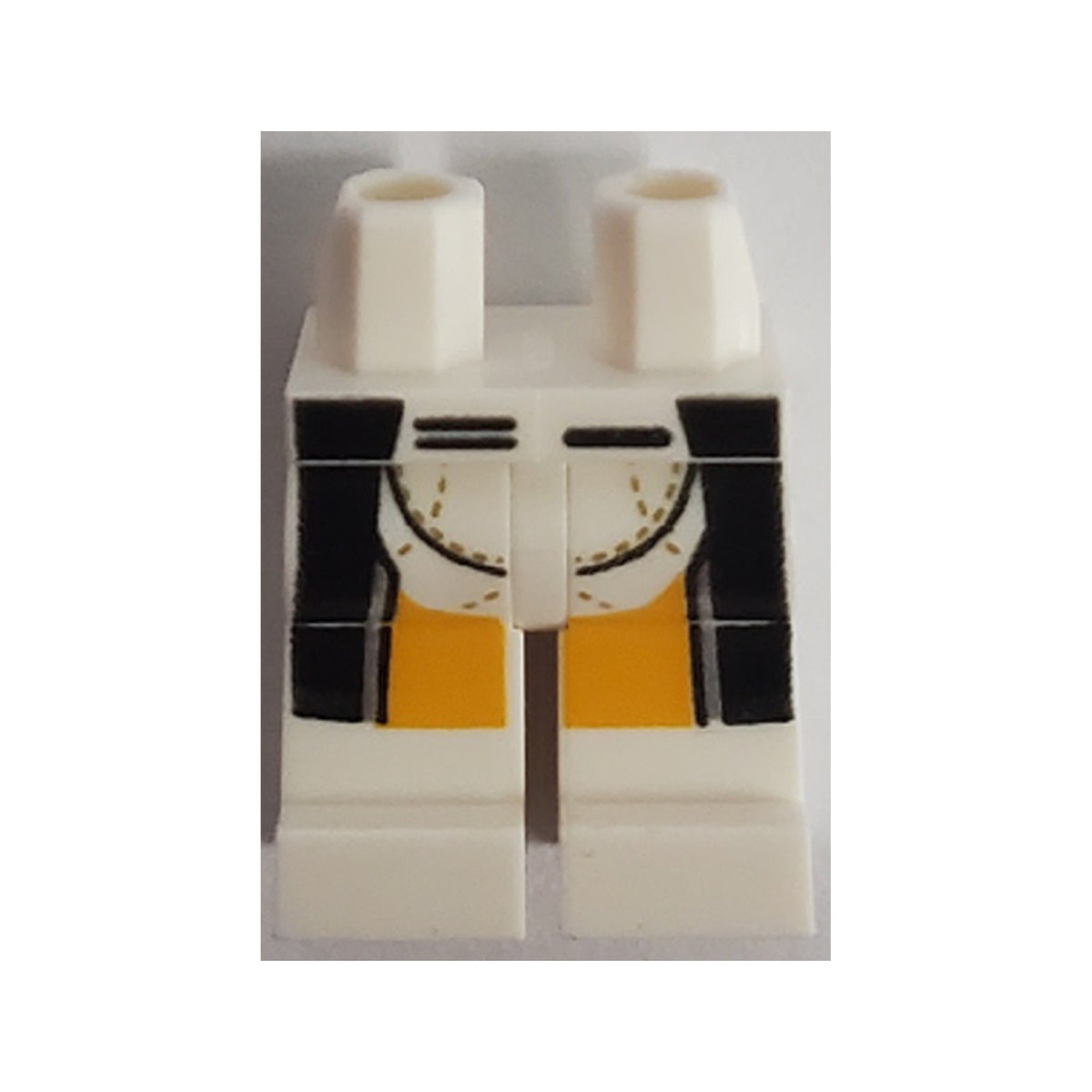 LEGO® Hips and Legs with Black and Bright Light Orange Stripes and Stitching Pattern 970c00pb1249 weiss