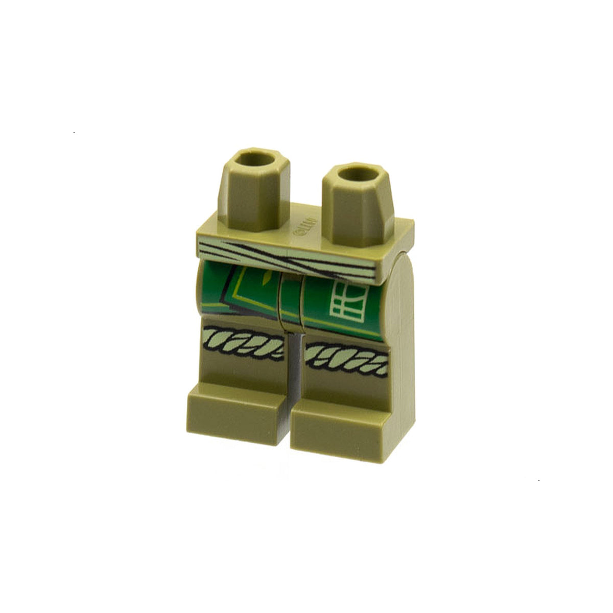 LEGO® Hips and Legs with Yellowish Green Sash and Knee Wrappings, Green Robe Ends with Lime Trim Pattern 970c00pb1308 olivgrün