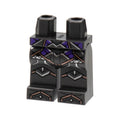LEGO® Hips and Legs with Copper and Silver Panel Lines, Dark Purple Trim Pattern 970c00pb1388 perldunkelgrau