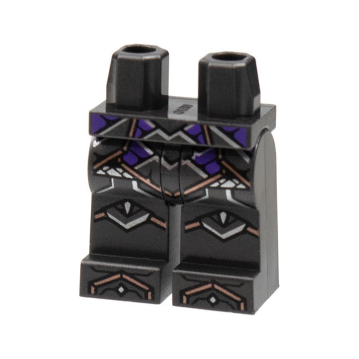 LEGO® Hips and Legs with Copper and Silver Panel Lines, Dark Purple Trim Pattern 970c00pb1388 perldunkelgrau