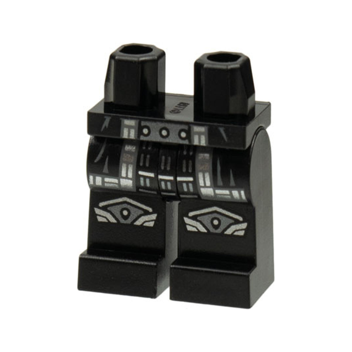 LEGO® Hips and Legs with Armor Coattails, Silver and Pearl Dark Gray Knee Pads and Trim Pattern 970c00pb1393 schwarz