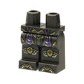 LEGO® Hips and Legs with Armor, Gold and Silver Panel Lines, Dark Purple Trim Pattern 970c00pb1400 perldunkelgrau