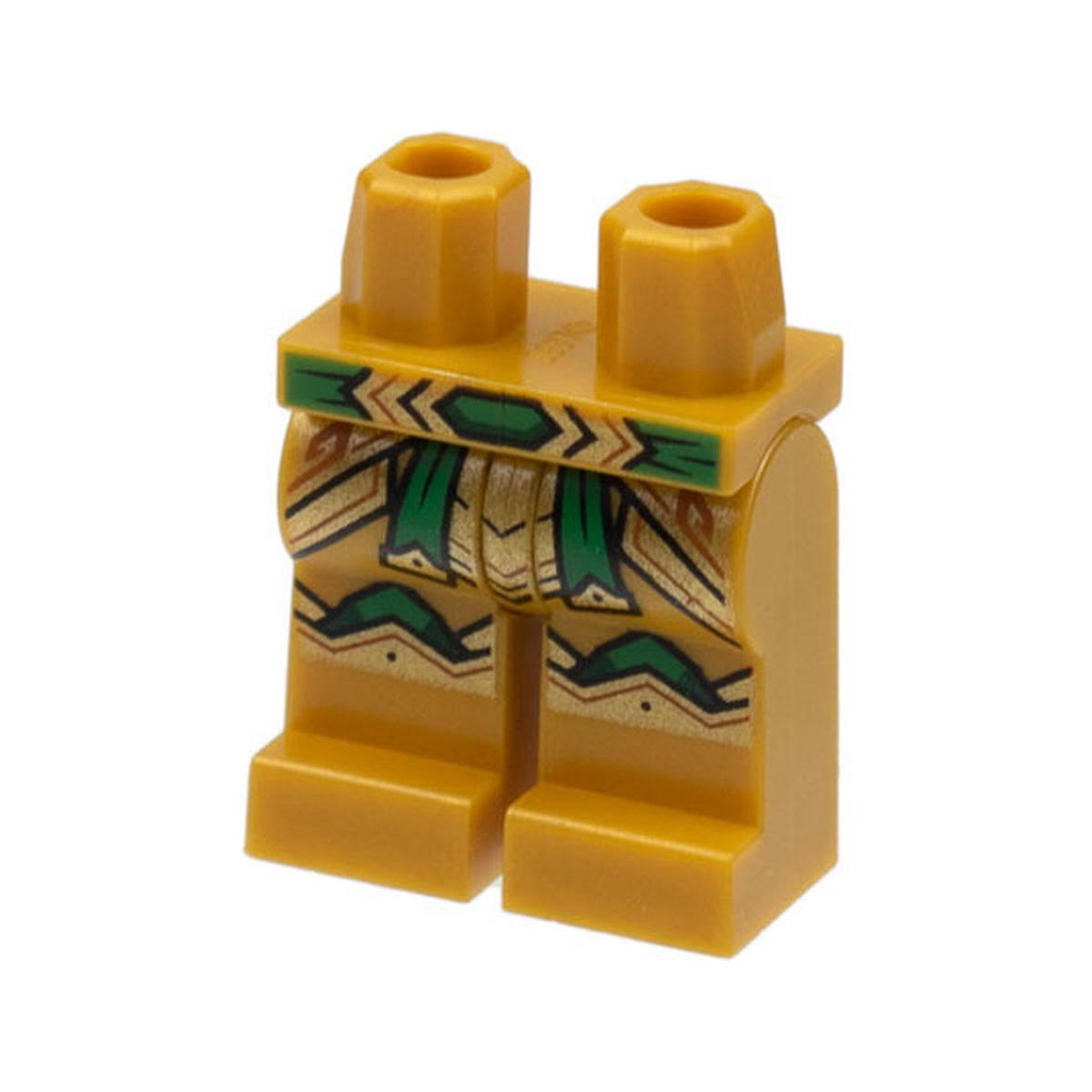LEGO® Hips and Legs with Green Belt and Knee Pads and Gold Armor Pattern 970c00pb1413 perlgold