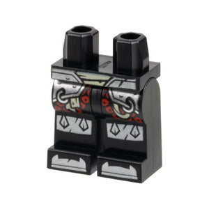 LEGO® Hips and Legs with Tan Belt, Silver Armor and Knee Pads, Red Circles Pattern 970c00pb1458