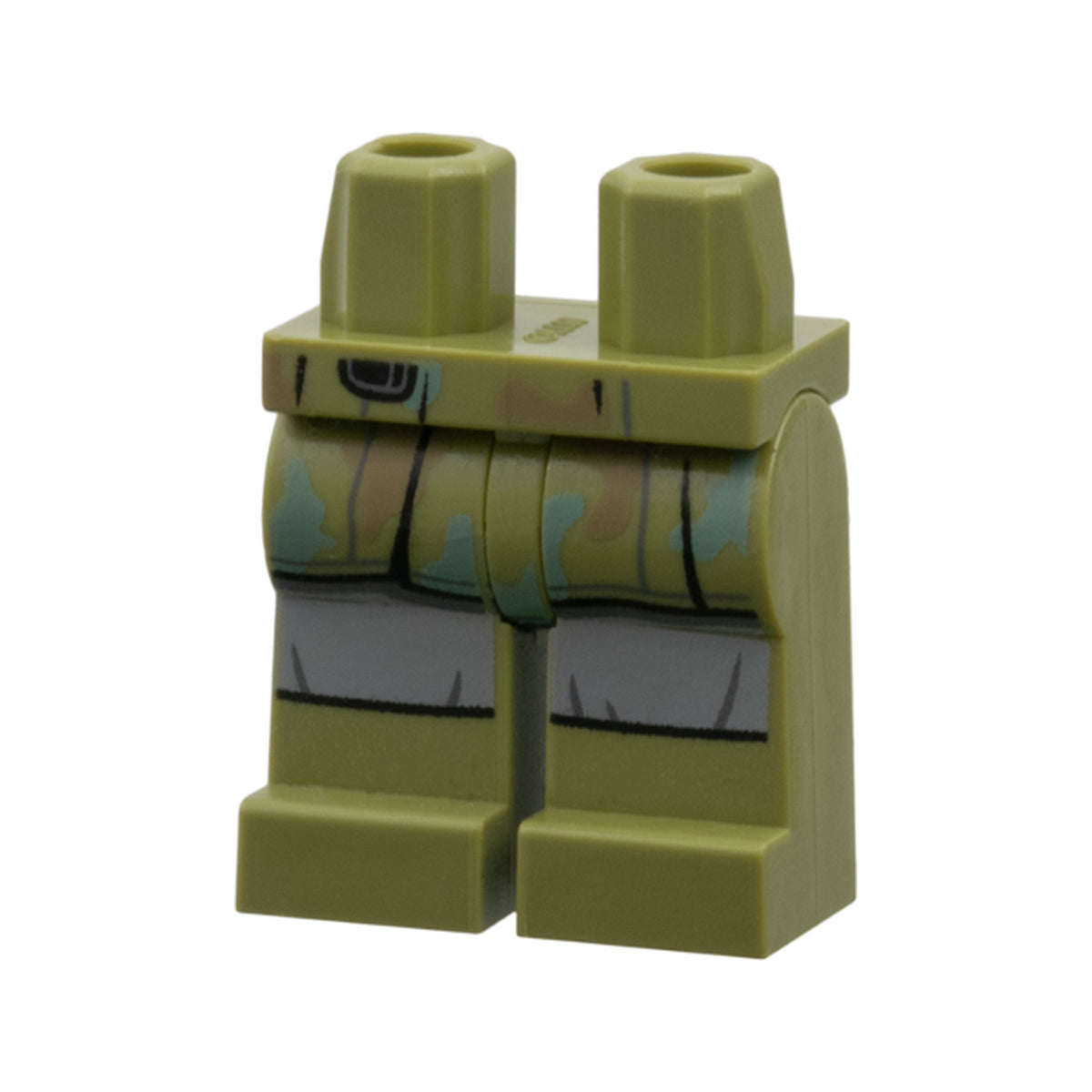 LEGO® Hips and Legs with SW Camouflage with Sand Green and Dark Tan Spots and Light Bluish Gray Knee Wrappings Pattern 970c00pb1491 olivgrün