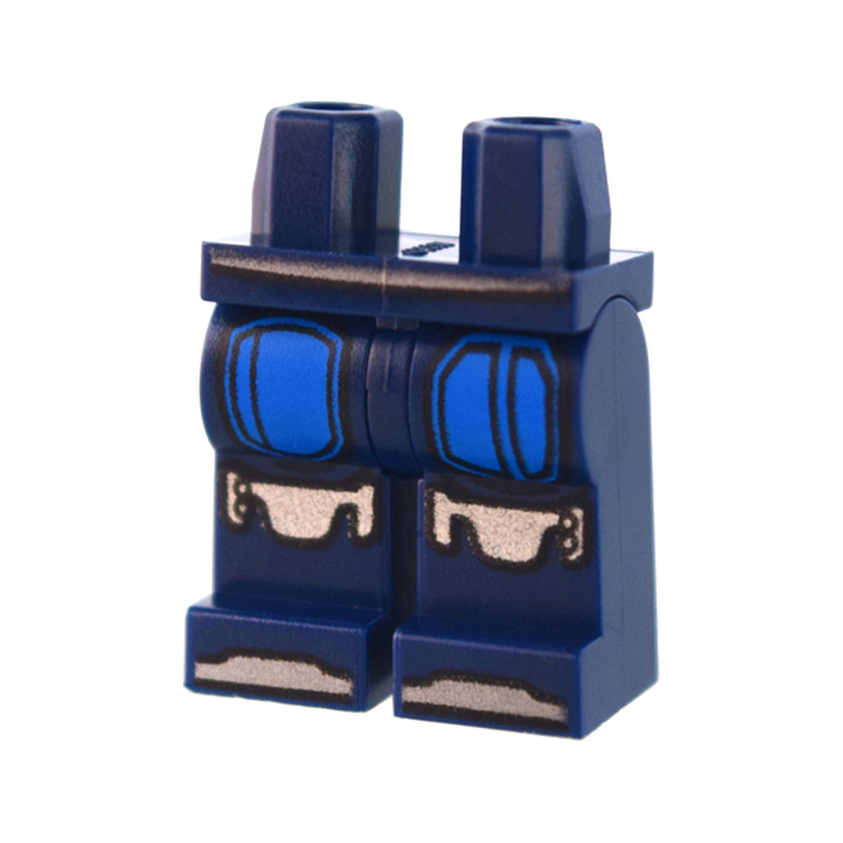 LEGO® Hips and Legs with SW Mandalorian Silver and Blue Beskar Armor Plates Pattern 970c00pb1494 dunkelblau