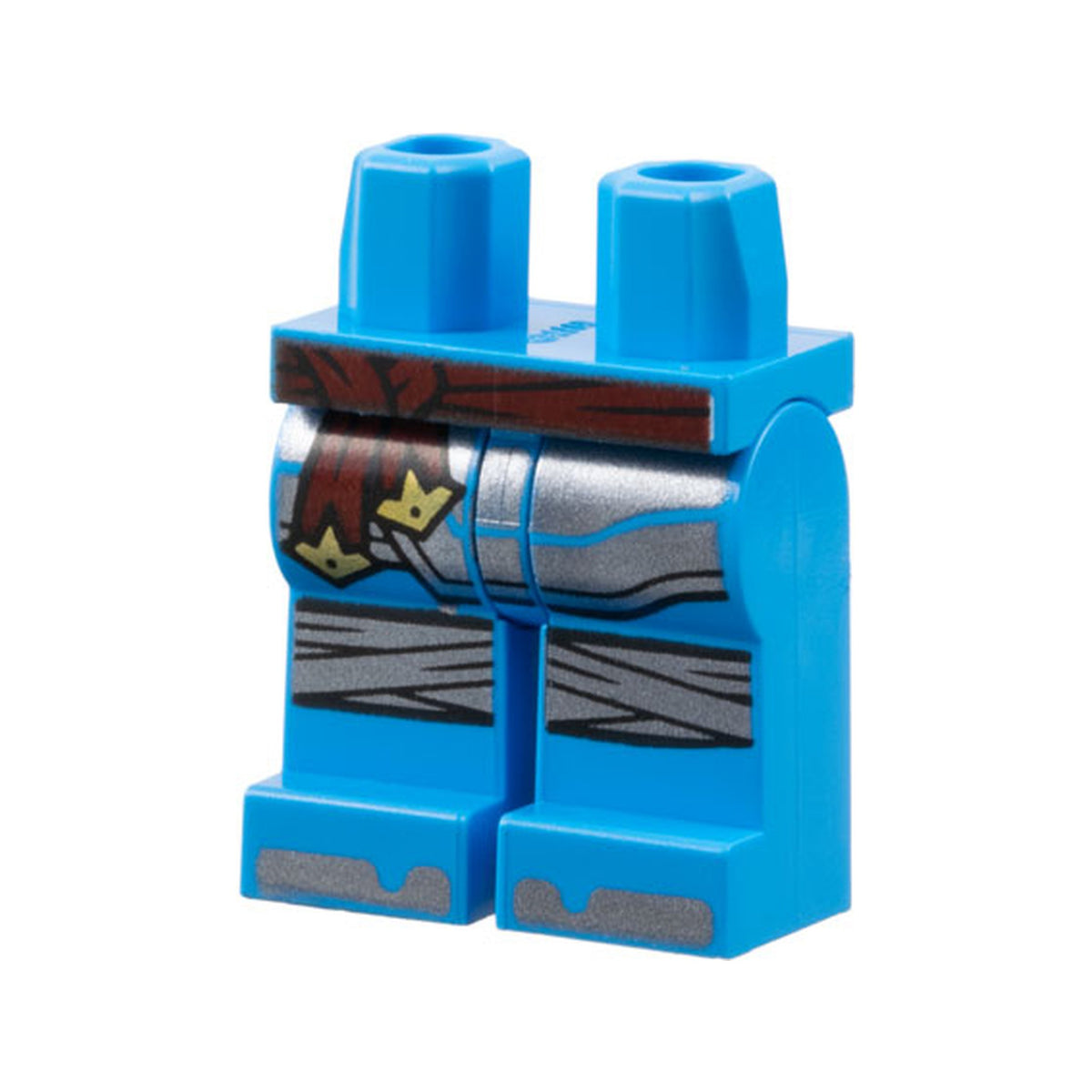 LEGO® Hips and Legs with Dark Red Sash with Gold Ends, Silver Skirt, Knee Wrappings, and Toes Pattern 970c00pb1496 dunkelazur