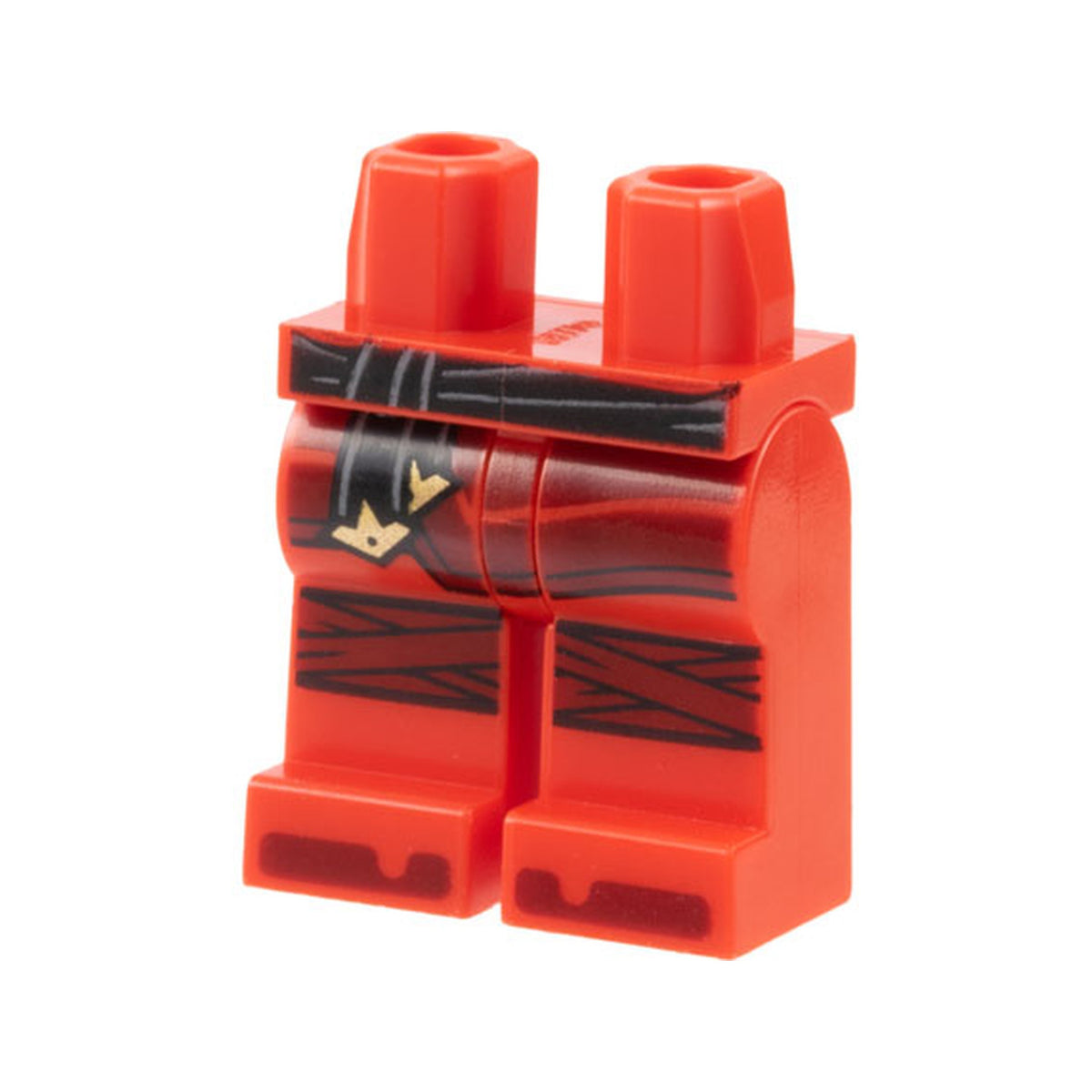 LEGO® Hips and Legs with Black Sash with Gold Ends, Dark Red Skirt, Knee Wrappings, and Toes Pattern 970c00pb1497 rot