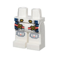 LEGO® Hips and Legs with Coral Straps with Gold Buckles, Dark Blue Panels, Sand Blue Knee Pads and Dots Pattern 970c00pb1500 weiss