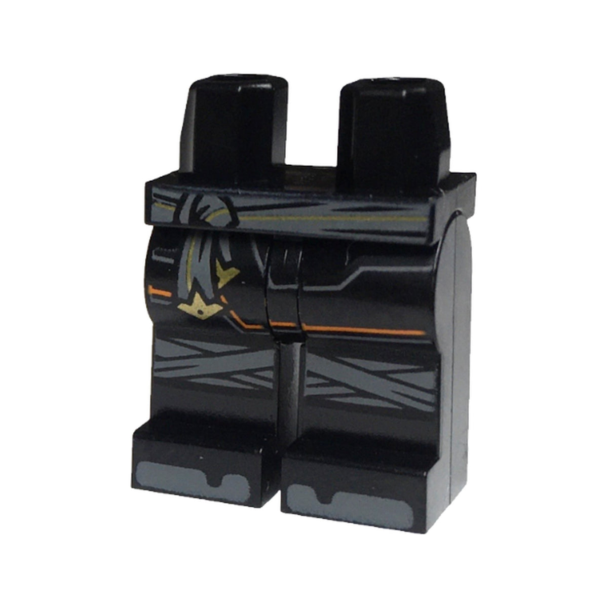 LEGO® Hips and Legs with Skirt, Dark Bluish Gray Knee Wrappings and Toes, Sash with Gold Ends Pattern 970c00pb1502 schwarz