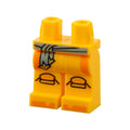 LEGO® Hips and Legs with Sand Green Sash Belt with Gold Ends, Knee Pads, Orange Trim and Shoe Tips Pattern 970c00pb1517 hellorange