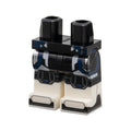 LEGO® Hips and Legs with Molded White Lower Legs / Boots and Printed Armor with Silver, Dark Blue, and White Trim, Metallic Light Blue Dots, Knee Pads, Soles Pattern 970c00pb1542 schwarz