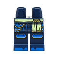 LEGO® Hips and Legs with Bright Light Yellow Sash, Blue Armor Plates, Knee Pads, Toes, Gold Trim Pattern 970c00pb1598 dunkelblau