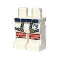 LEGO® Hips and Legs with Dark Blue Belt, Robe Ends with Sand Blue Hems and Gold Highlights, Ninjago Logogram Letter S, Coral Knee Wrappings Pattern 970c00pb1649 weiss