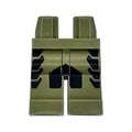 LEGO® Hips and Legs with Black Panels on Sides and Center, Gran Turismo Pattern 970c00pb1651 olivgrün