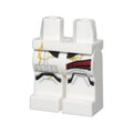LEGO® Hips and Legs with SW Stormtrooper Black and Light Bluish Gray Markings, Dark Red Bandages, and Gold Cracks Pattern 970c00pb1668 weiss