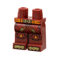 LEGO® Hips and Legs with Orange Belt with Gold Buckle, Red Armor Panels with Trim and Rivets, Knee Pads, Shoe Tips Pattern 970c00pb1723 dunkelrot