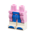LEGO® Hips and Legs with Molded White Lower Legs / Boots and Printed Robe Ends with Dark Pink Hem, Blue Pants and Toes Pattern 970c00pb1825 hellrosa