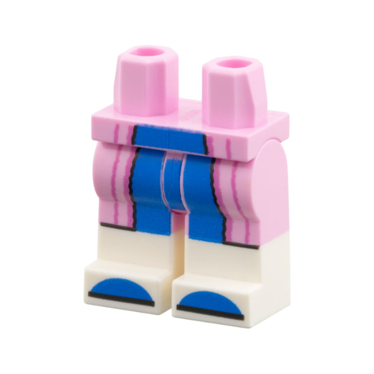 LEGO® Hips and Legs with Molded White Lower Legs / Boots and Printed Robe Ends with Dark Pink Hem, Blue Pants and Toes Pattern 970c00pb1825 hellrosa