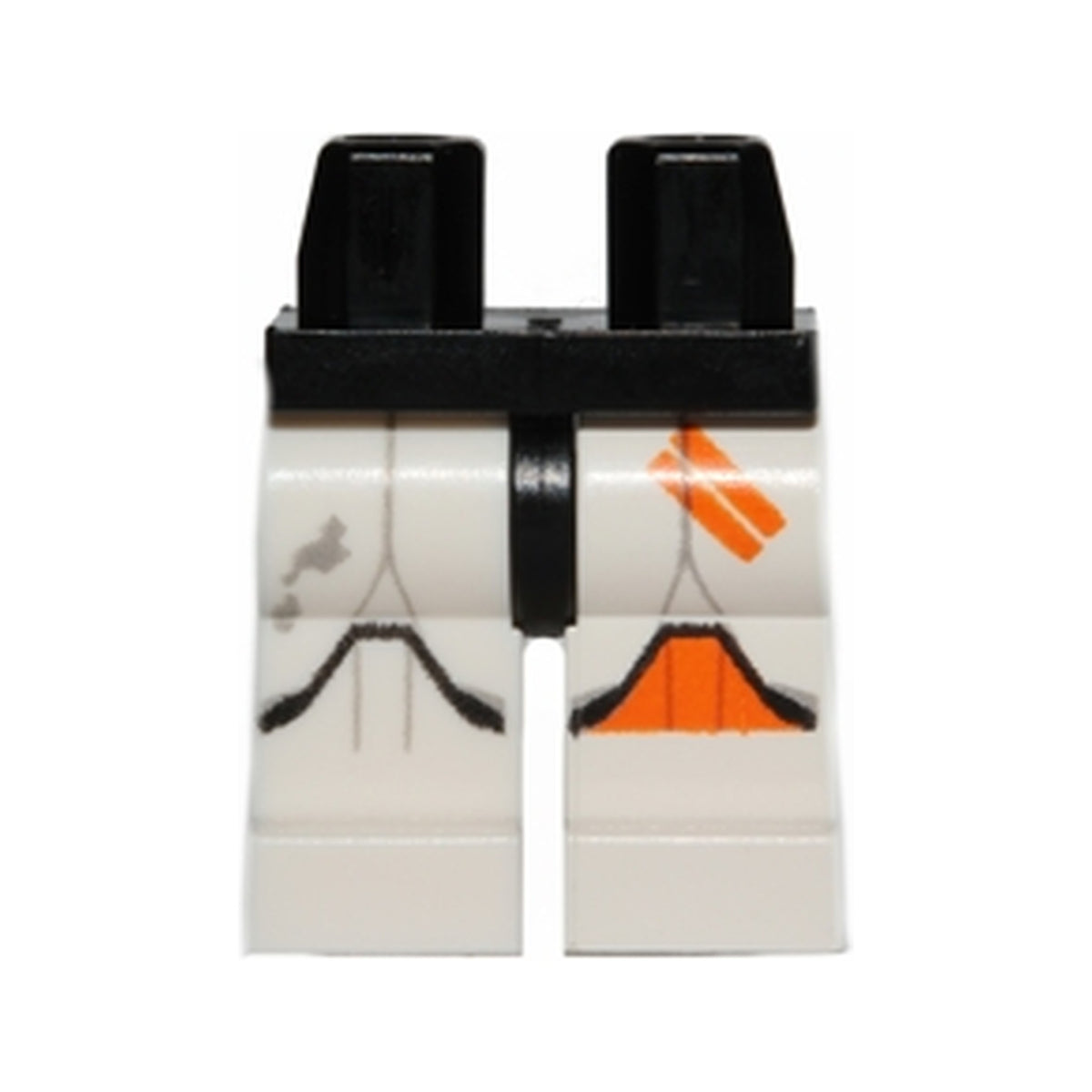 LEGO® Hips and White Legs with SW Clone Trooper and Orange Left Knee Pad and Two Stripes Pattern 970c01pb30 schwarz