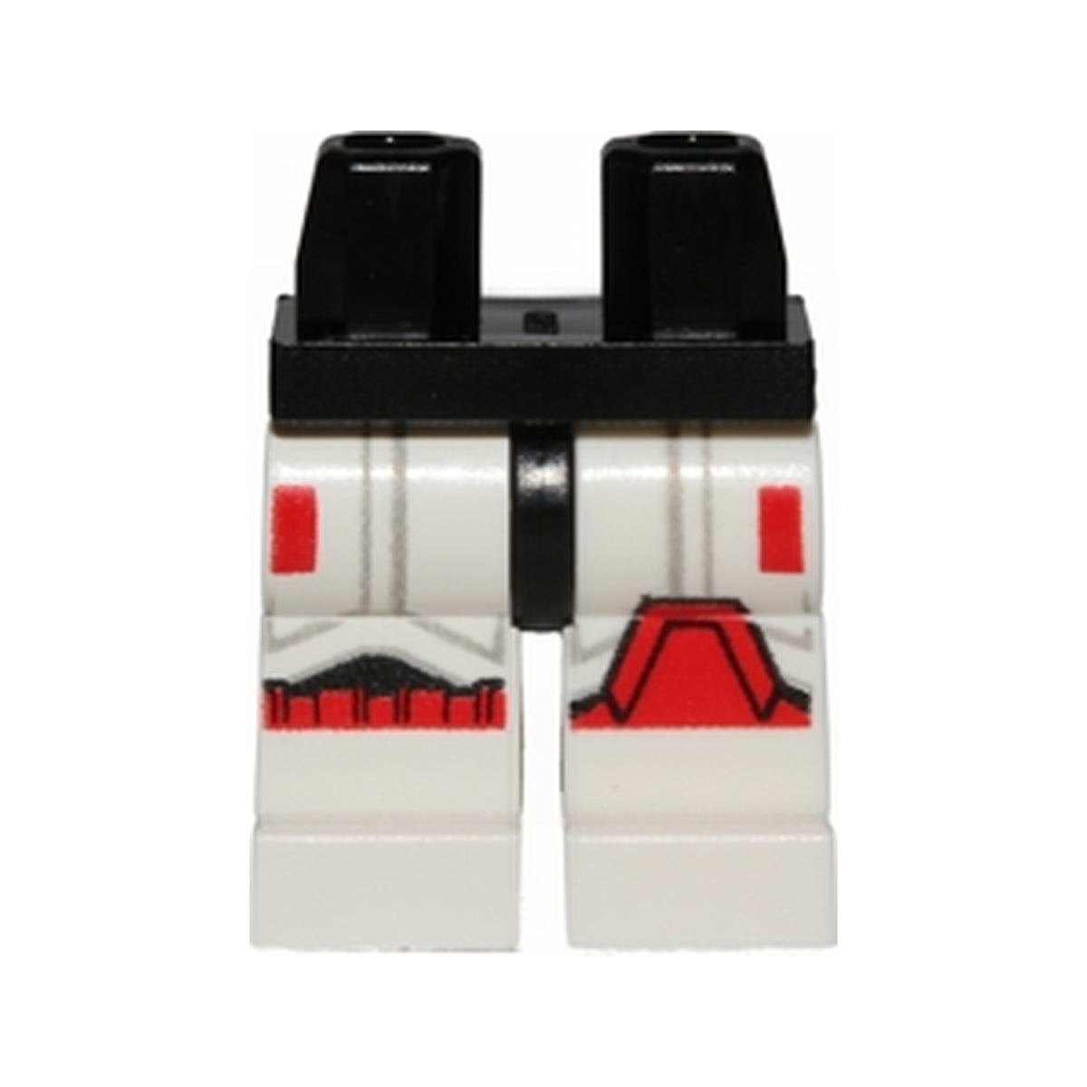 LEGO® Hips and White Legs with SW Stormtrooper Black, Light Bluish Gray, and Red Markings Pattern 970c01pb38 schwarz