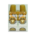 LEGO® Hips and White Legs with Gold, Orange, and Yellow Trim Lines, Knee Pads, and Sandals Pattern 970c01pb47 perlgold