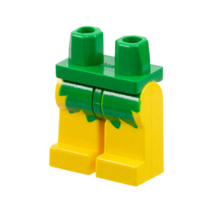 LEGO® Hips and Yellow Legs with Green Leaf Skirt Pattern 970c03pb01
