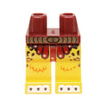 LEGO® Hips and Yellow Legs with Dark Red and Gold Loincloth, Gold Belt, Leopard Spots and White Toes with Claws Pattern 970c03pb24 dunkelrot