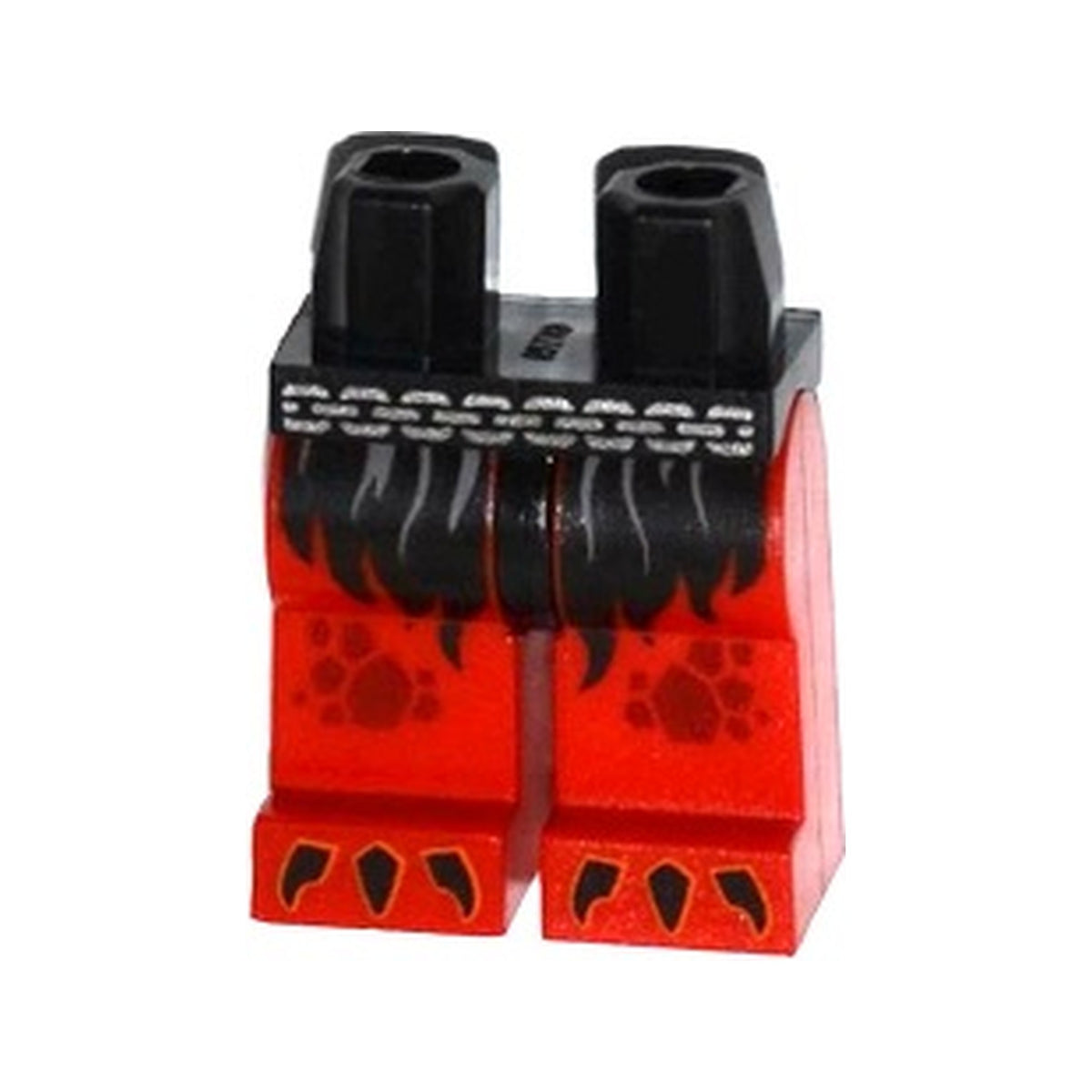 LEGO® Hips and Red Legs with Silver Chain Belt, Fur Shorts, Dark Red Spots and Orange and Black Claws Pattern 970c05pb17 schwarz