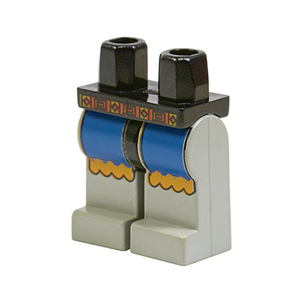 LEGO® Hips and Light Gray Legs with Red and Yellow Belt, Blue Surcoat Ends with Scalloped Edges Pattern 970c09pb01 schwarz