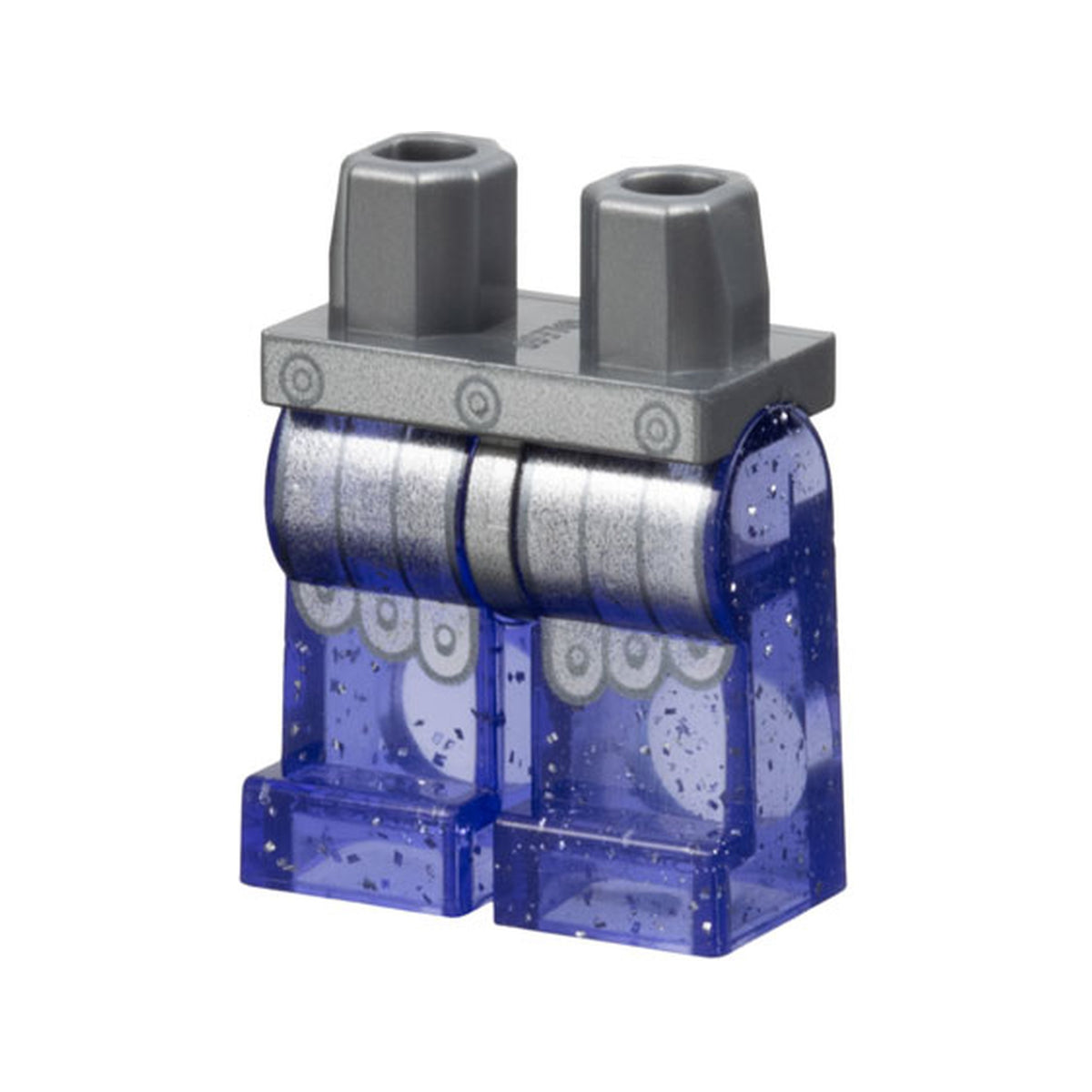 LEGO® Hips and Glitter Trans-Purple Legs with Silver Battle Skirt with Pteruges Pattern 970c102pb01 silber