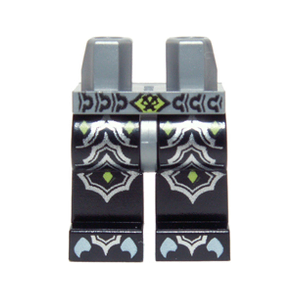 LEGO® Hips and Black Legs with Silver Scaled Armor, Lime Diamonds and White Claws Pattern 970c11pb18 silber