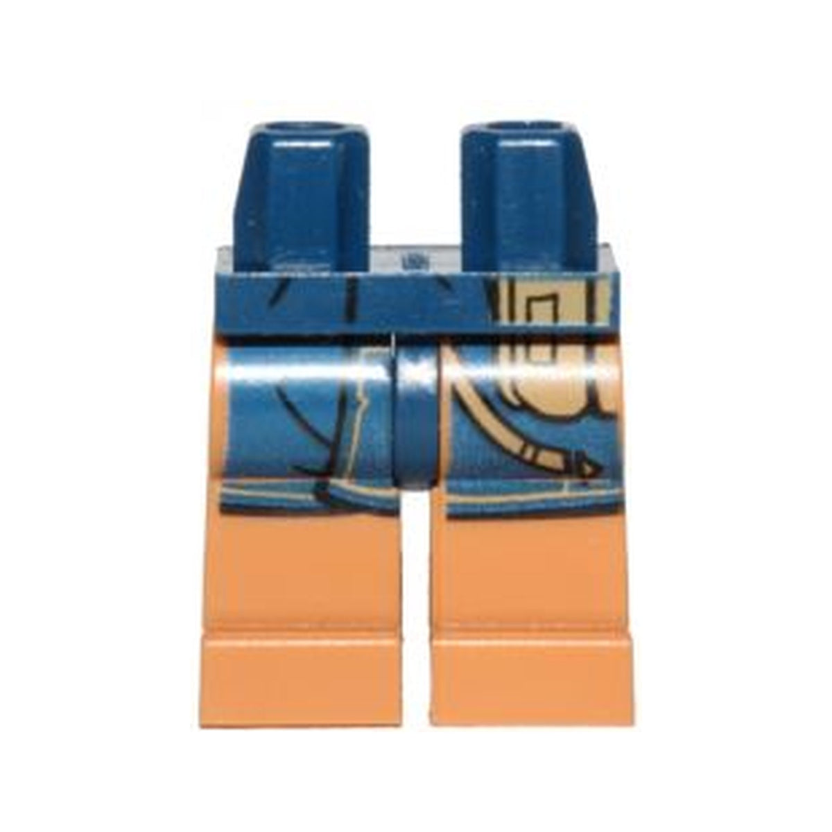 LEGO® Hips and Medium Nougat Legs with SW Dark Blue Coat and Tan Bag Pattern (Cassian Andor) 970c150pb11 dunkelblau