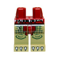 LEGO® Hips and Olive Green Legs with Dark Red Loincloth and White Claws Pattern 970c155pb03 dunkelrot