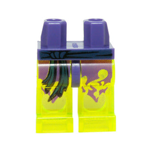 LEGO® Hips and Trans-Neon Green Legs with Dark Blue Sash and Tattered Dark Purple Robe Pattern 970c16pb01