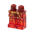 LEGO® Hips and Trans-Red Legs with Bright Light Orange and White Flames Pattern 970c17pb01 dunkelrot